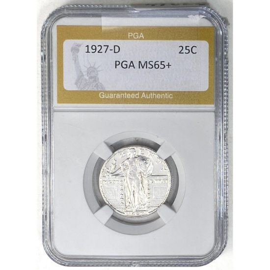 1927-D Standing Liberty Quarter PGA MS65+