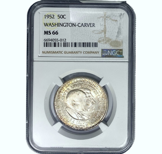1952 Washington Carver Half Dollar NGC MS66