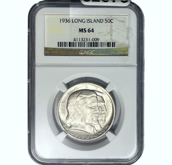 1936 Long Island Half Dollar NGC MS64
