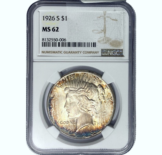 1926-S Silver Peace Dollar NGC MS62