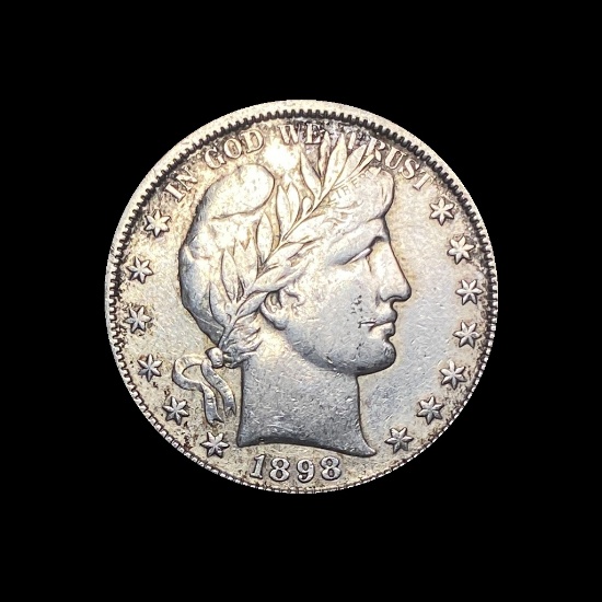 1898-S Silver Barber Half Dollar LIGHTLY CIRCULATED