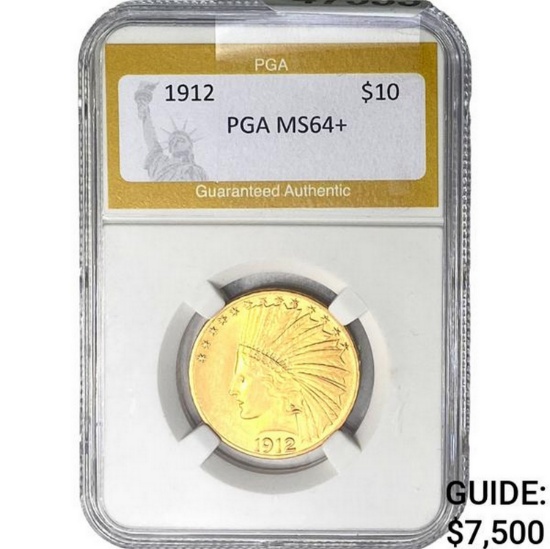 1912 $10 Gold Indian PGA MS64+