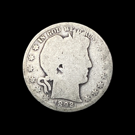 1892-O Silver Barber Quarter NICELY CIRCULATED