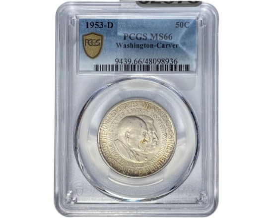 1953-D Washington Carver Half Dollar PCGS MS66