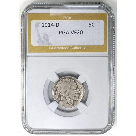 1914-D Buffalo Nickel PGA VF20