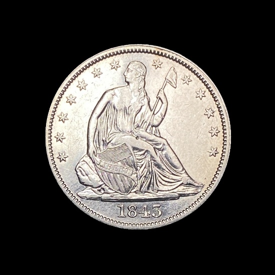 1843 Seated Liberty Half Dollar CLOSELY UNCIRCULATED