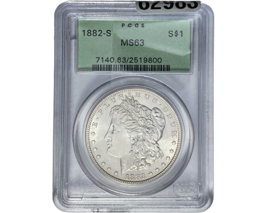 1882-S Morgan Silver Dollar PCGS MS63