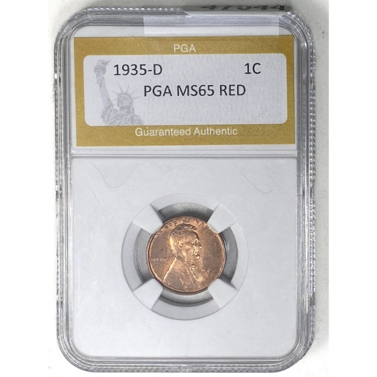 1935-D Wheat Cent PGA MS65 RED