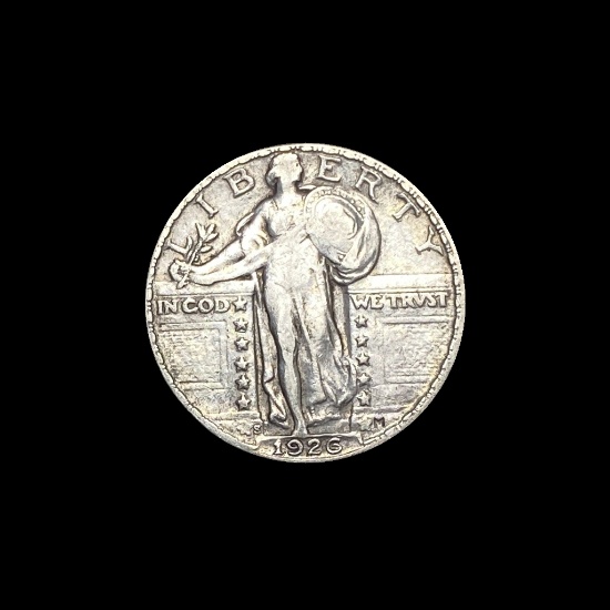 1926-S Silver Standing Liberty Quarter LIGHTLY CIRCULATED