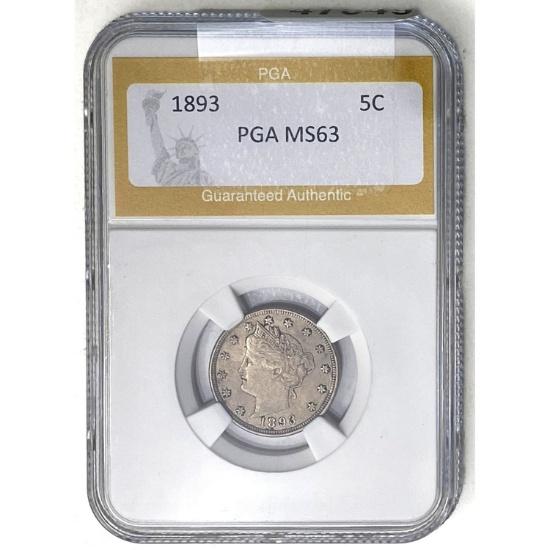 1893 Liberty Head Nickel PGA MS63