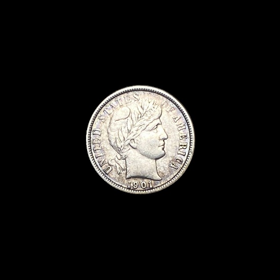 1901-O Silver Barber Dime NEARLY UNCIRCULATED