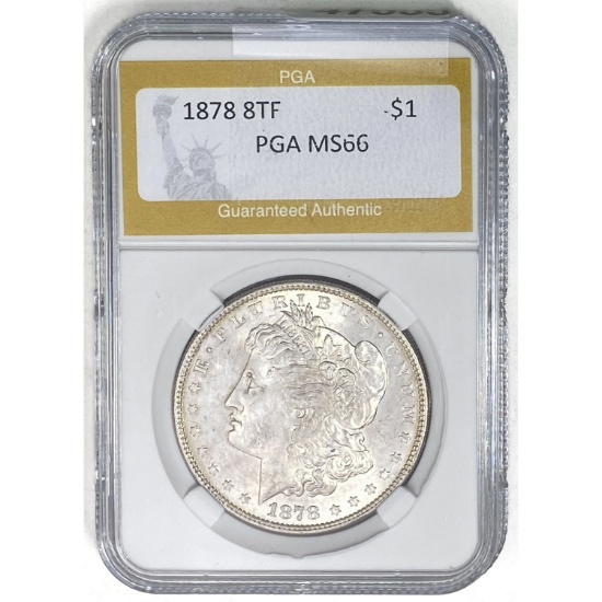 1878 8TF Morgan Silver Dollar PGA MS66