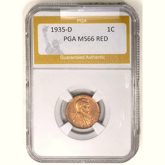 1935-D Wheat Cent PGA MS66 RED
