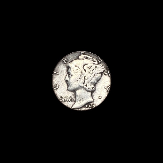 1924-S Silver Mercury Dime LIGHTLY CIRCULATED