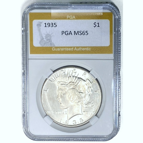 1935 Silver Peace Dollar PGA MS65