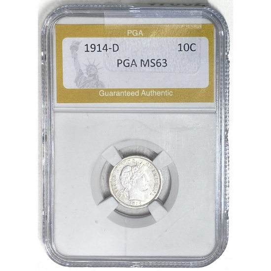 1914-D Barber Dime PGA MS63