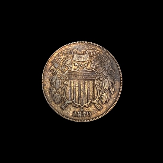 1870 Two-Cent Piece NEARLY UNCIRCULATED