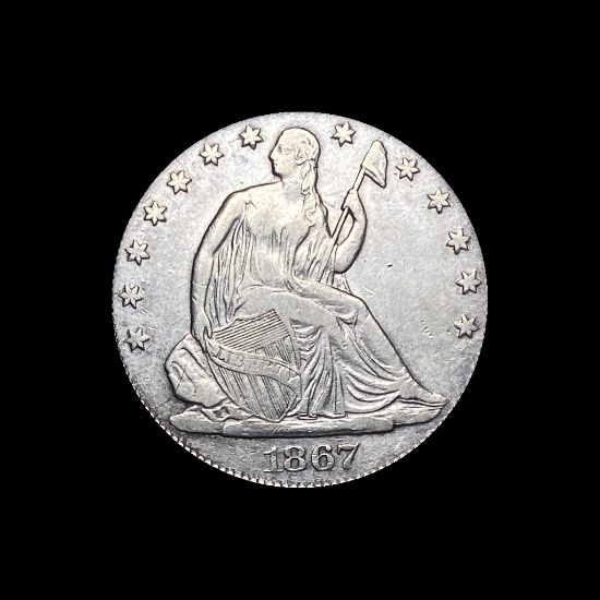 1867-S Silver Half Dollar NEARLY UNCIRCULATED