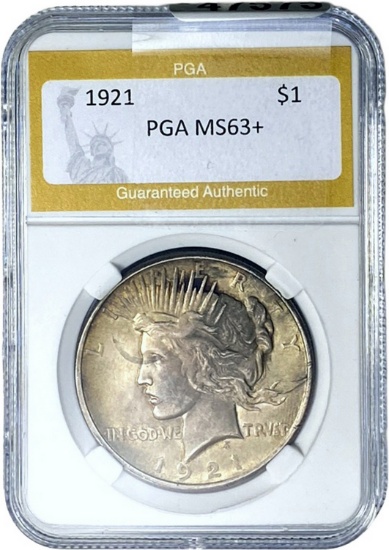 1921 Silver Peace Dollar PGA MS63+