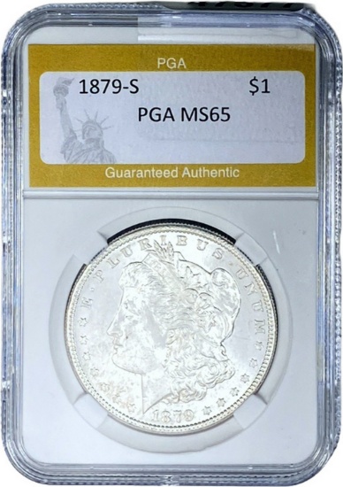 1879-S Morgan Silver Dollar PGA MS65