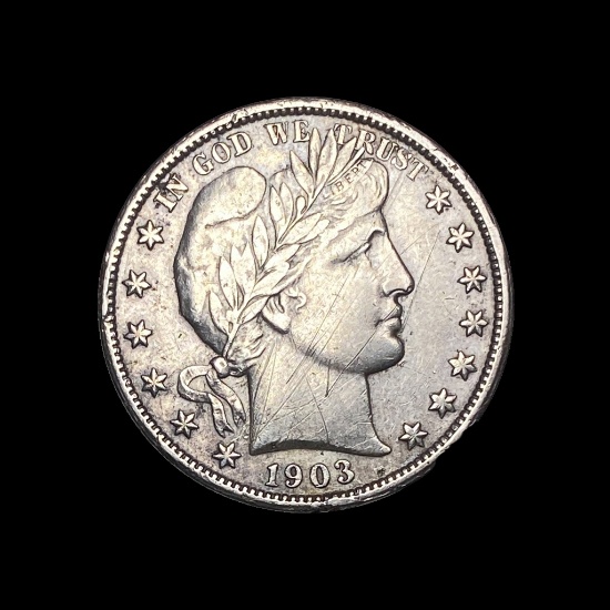 1903-S Silver Half Dollar Barber LIGHTLY CIRCULATED