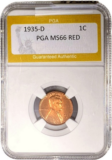 1935-D Wheat Cent PGA MS66 RED