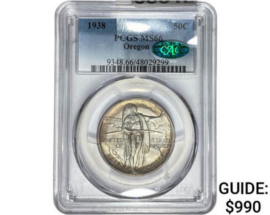 1938 CAC Oregon Trail Half Dollar PCGS MS66