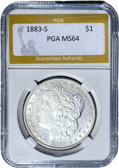 1883-S Morgan Silver Dollar PGA MS64