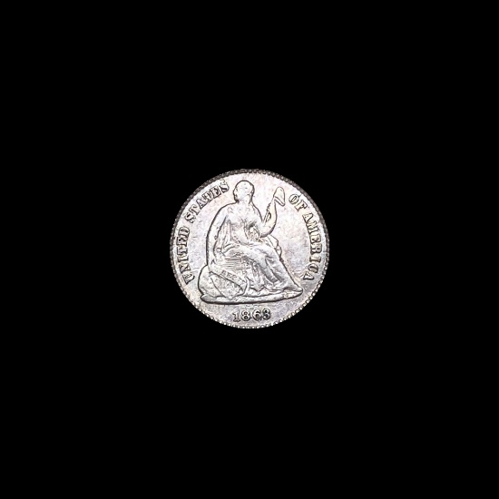 1863-S Silver Half Dime CLOSELY UNCIRCULATED