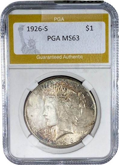 1926-S Silver Peace Dollar PGA MS63