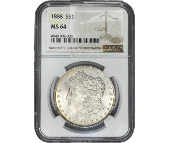 1888 Morgan Silver Dollar NGC MS64