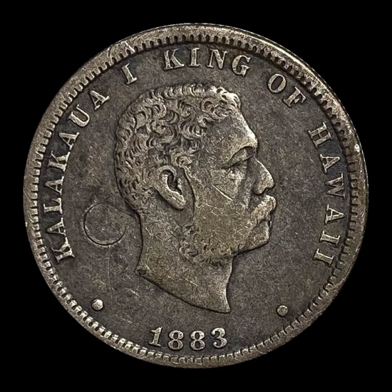 1883 Hawaii 1/4 Dollar LIGHTLY CIRCULATED