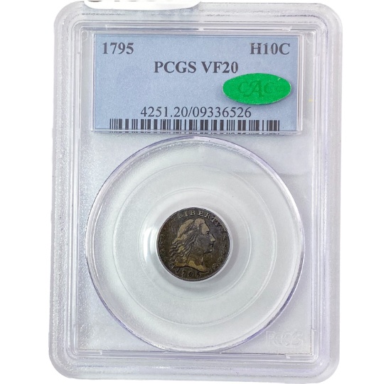 1795 Flowing Hair Half Dime PCGS VF20 CAC PQ