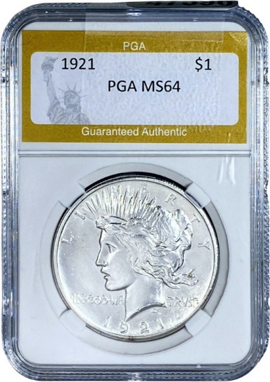 1921 Silver Peace Dollar PGA MS64
