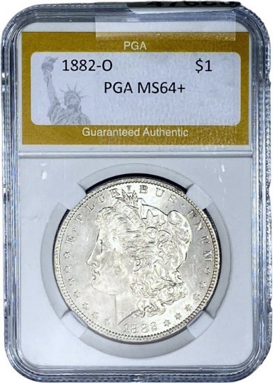 1882-O Morgan Silver Dollar PGA MS64+