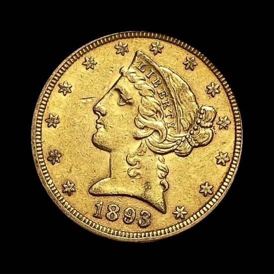 1893 Liberty Head $5 Half Eagle CHOICE AU
