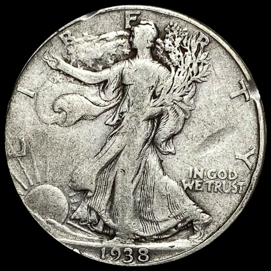 1938-D Silver Walking Liberty Half Dollar LIGHTLY CIRCULATED