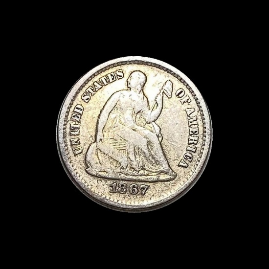 1867-S Seated Liberty Half Dime LIGHTLY CIRCULATED