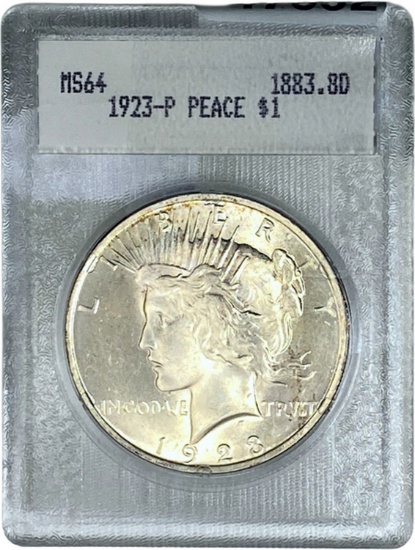 1923-P Silver Peace Dollar BLANCHARD MS64