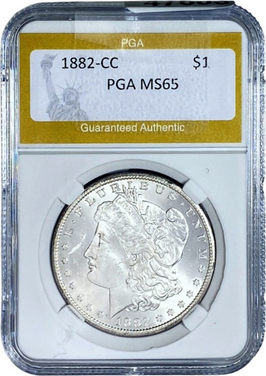 1882-CC Morgan Silver Dollar PGA MS65