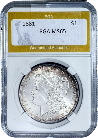 1881 Morgan Silver Dollar PGA MS65