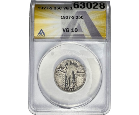 1927-S Standing Liberty Quarter ANACS VG10
