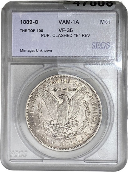 1889-O Morgan Silver Dollar SEGS VF35