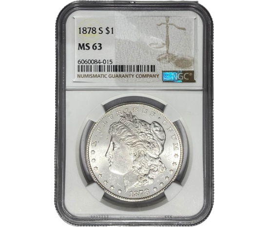 1878-S Morgan Silver Dollar NGC MS63