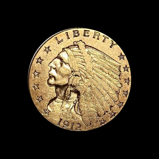 1912 Indian Head $2.50 Gold Quarter Eagle HIGH GRADE