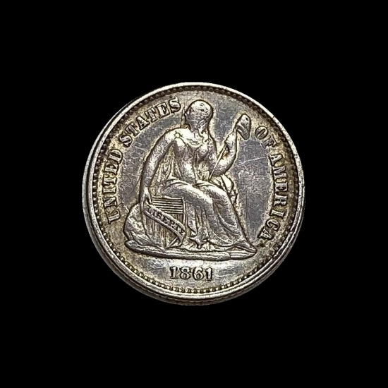 1861 Silver Half Dime CLOSELY UNCIRCULATED
