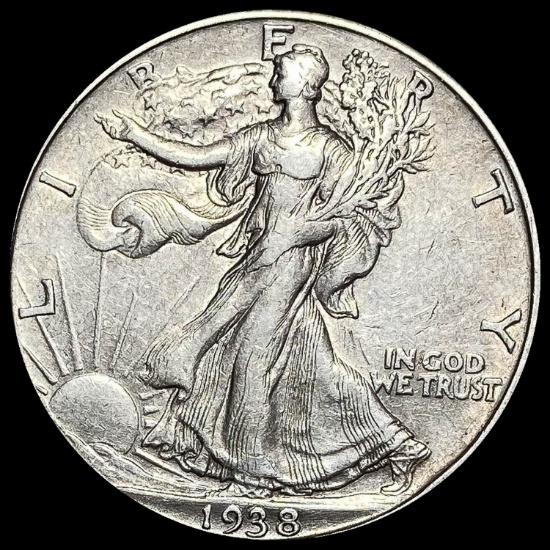 1938-D Silver Half Dollar Walking Liberty CLOSELY UNCIRCULATED