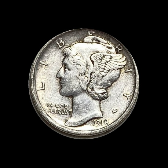 1918-D Mercury Dime NEARLY UNCIRCULATED