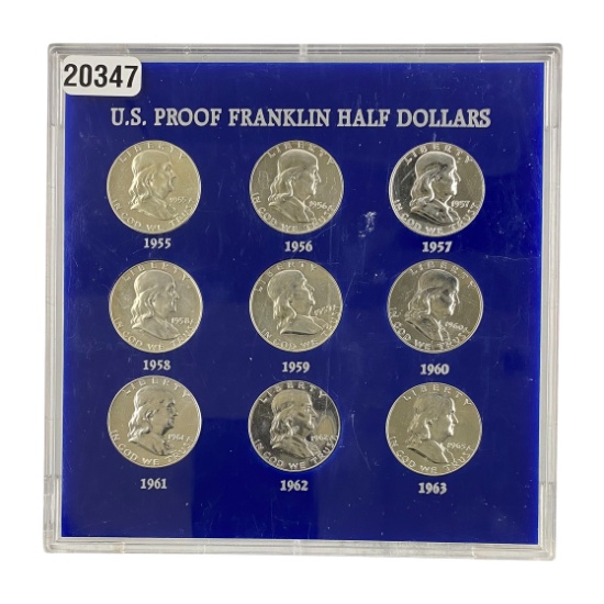 [9]1955-1963 U.S. Proof Franklin Half Dollar Set