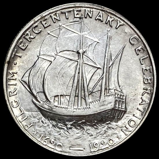 1921-D Silver Pilgrim Tercentenary Half Dollar GEM BU